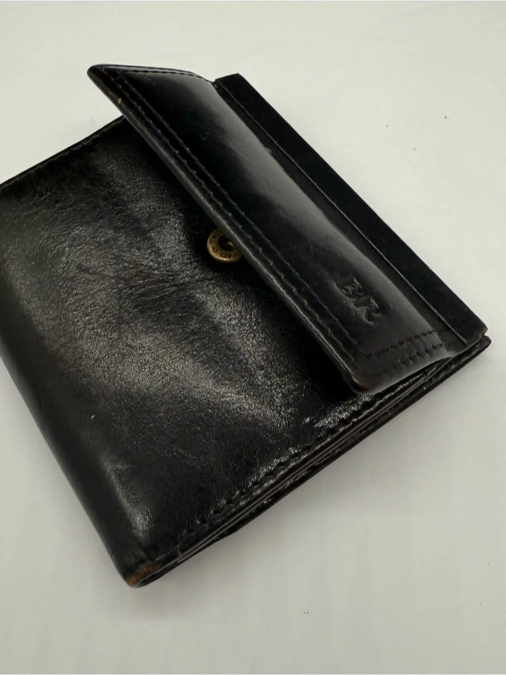 Unisex Vintage Banana Republic Black Leather Bifold Wallet